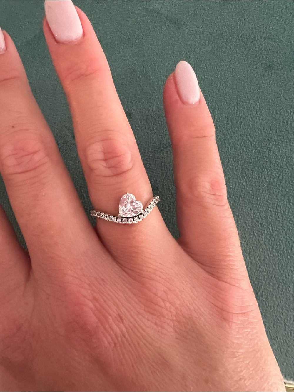Pandora Wavy Pavé Heart Ring
